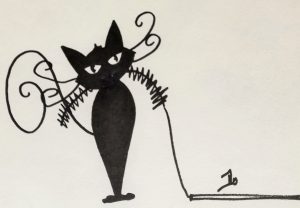 dessin chat avec jouet parfumé