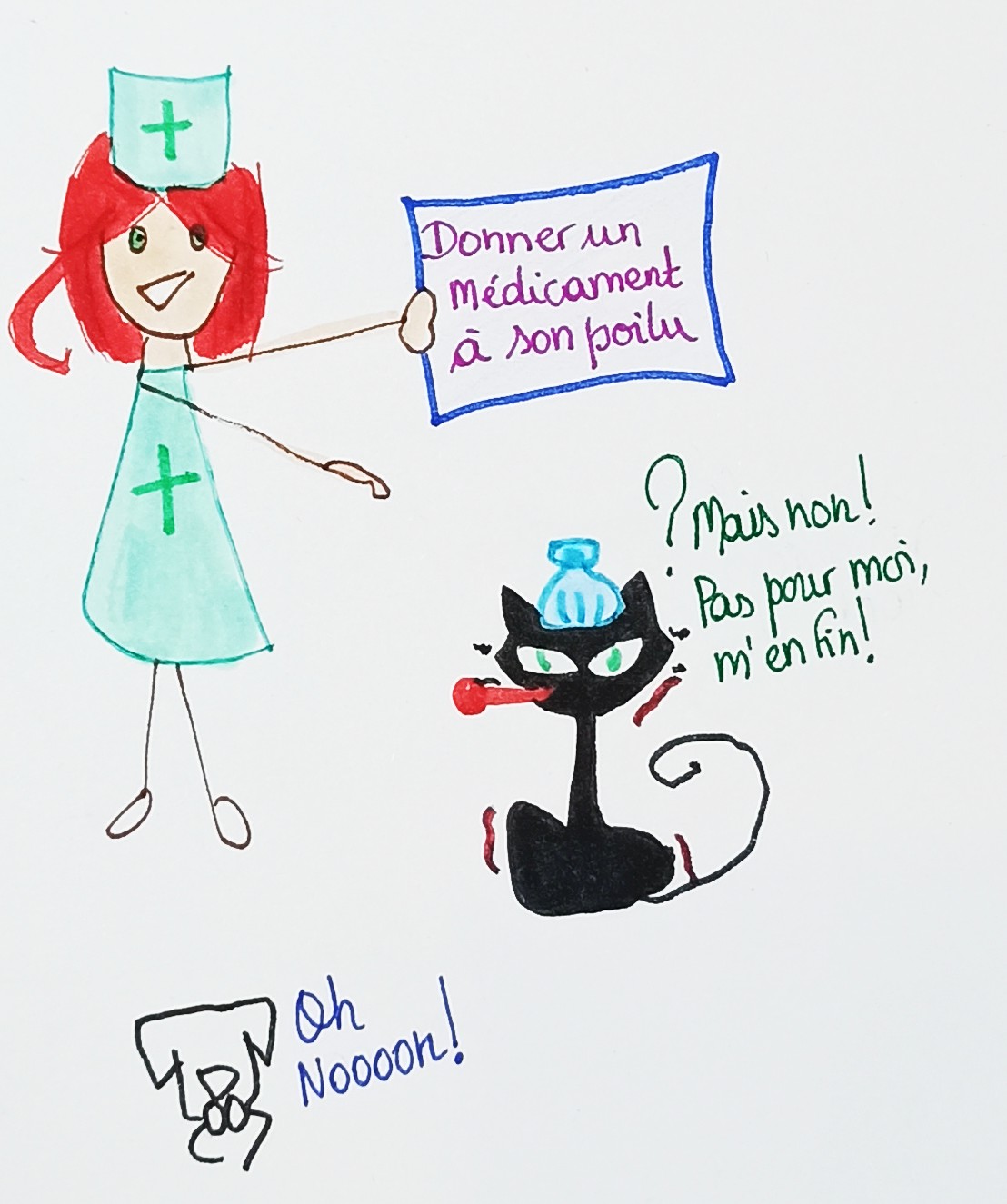 Dessin 7 astuces pour donner un médicament à son chat ou son chien